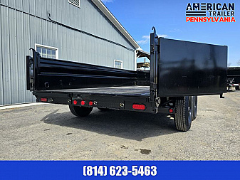New PJ 83" Low Pro Dump Trailer / 14K GVWR / 83x14 / Tarp / Ramps