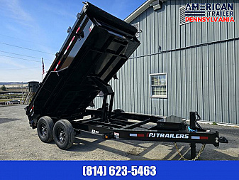 New PJ 83  Low Pro Dump Trailer / 14K GVWR / 83x14 / Tarp / Ramps