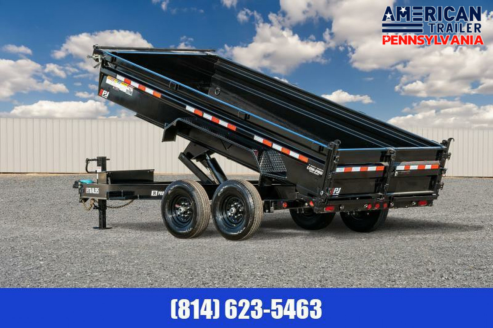 New PJ 83" Low Pro Dump Trailer / 14K GVWR / 83x16