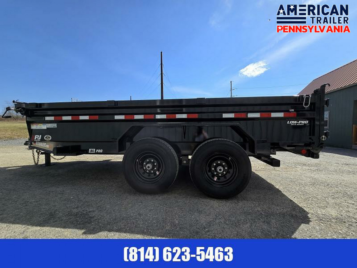 New PJ 83" Low Pro Dump Trailer / 14K GVWR / 83x16