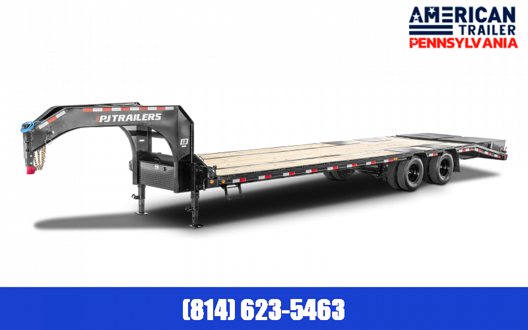 New PJ Low Pro Flatdeck Dually Gooseneck Trailer / 25K GVWR / 30'