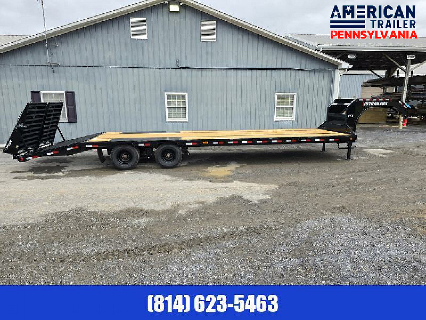 New PJ Low Pro Flatdeck Dually Gooseneck Trailer / 25K GVWR / 30'