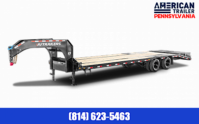New PJ Low Pro Flatdeck Dually Gooseneck Trailer / 25K GVWR / 30'