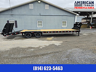 New PJ Low Pro Flatdeck Dually Gooseneck Trailer / 25K GVWR / 30'