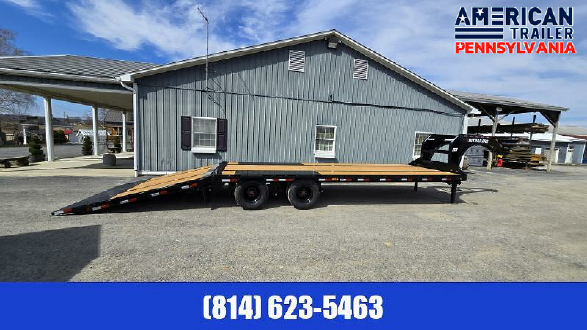 New PJ Low Pro Gooseneck with Hydraulic Dove / 25K GVWR / 32'