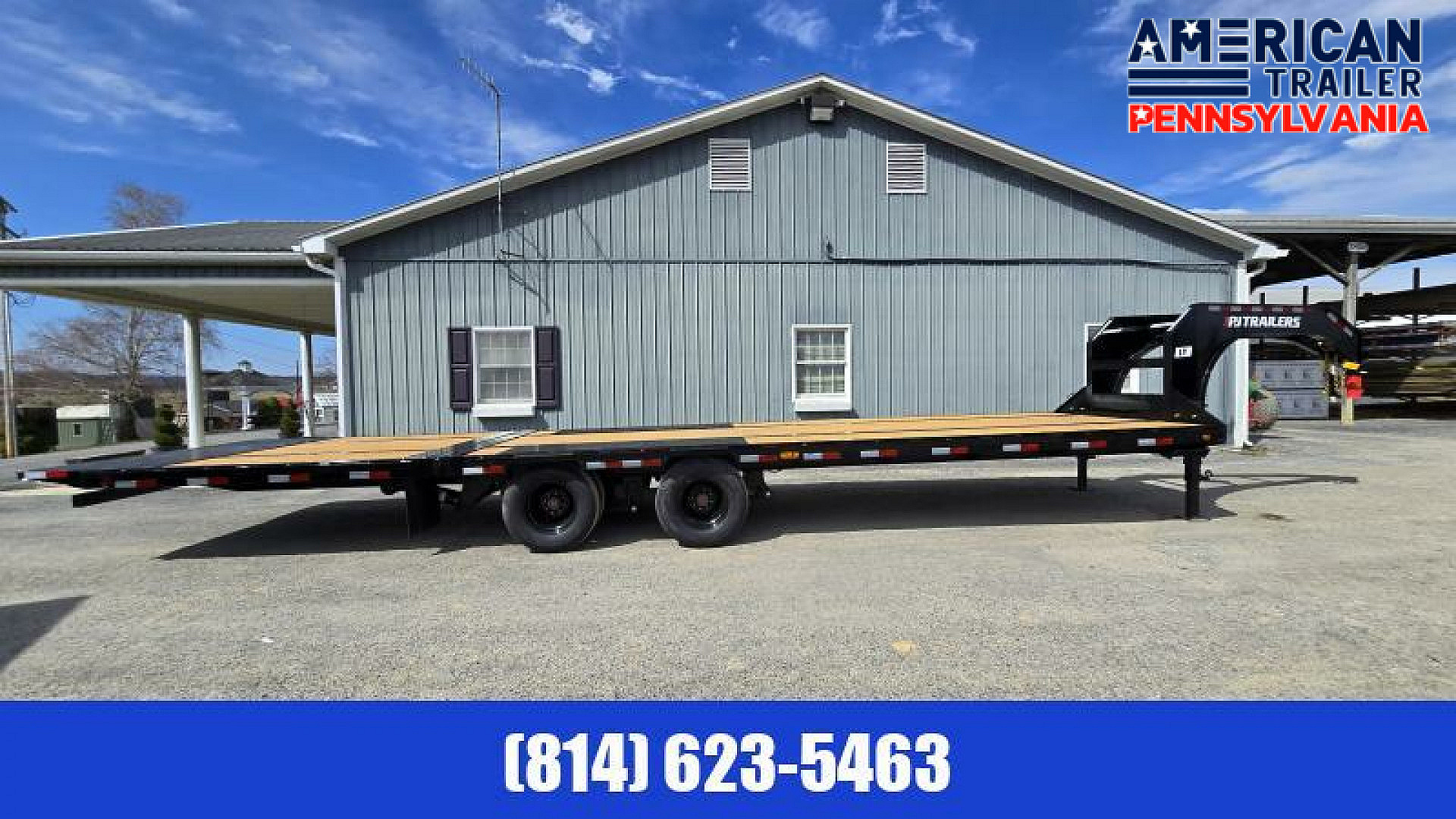 New PJ Low Pro Gooseneck with Hydraulic Dove / 25K GVWR / 32'
