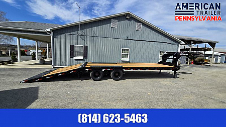 New PJ Low Pro Gooseneck with Hydraulic Dove / 25K GVWR / 32'