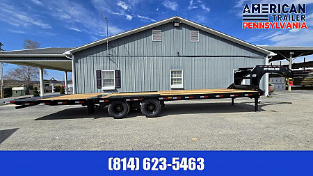 New PJ Low Pro Gooseneck with Hydraulic Dove / 25K GVWR / 32'
