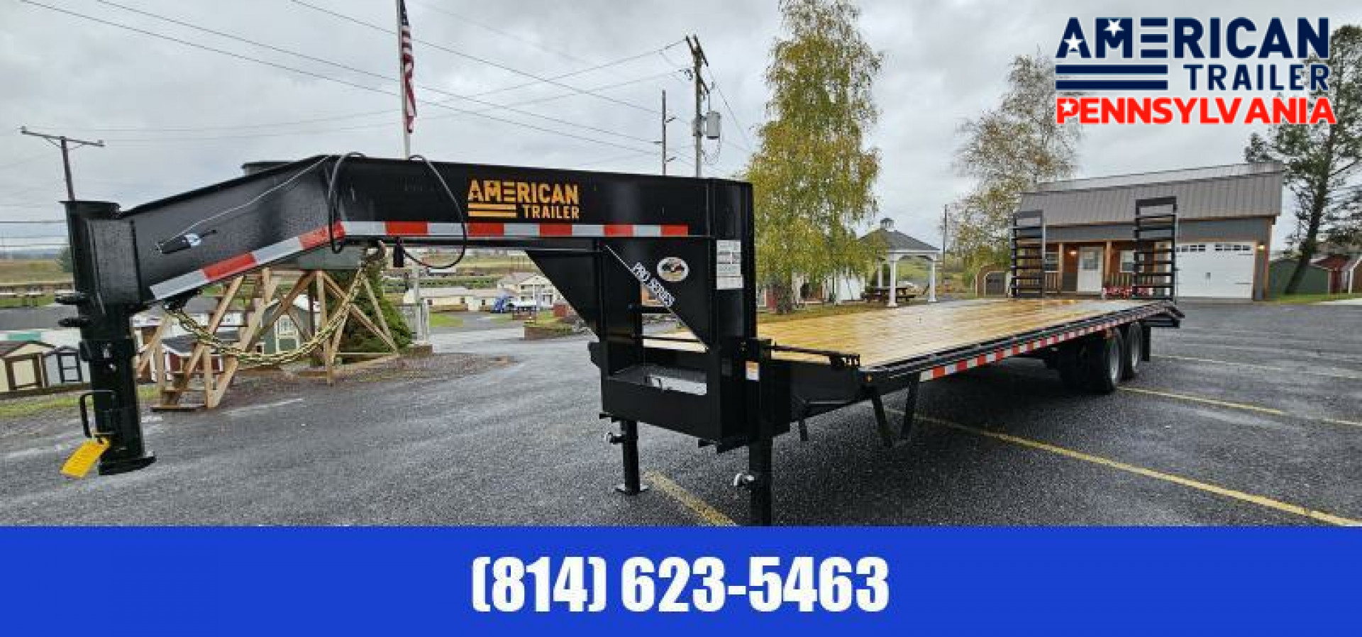 New 2024 American Pro Grade Gooseneck Trailer 30' - 25K GVWR - Pop-up Dovetail