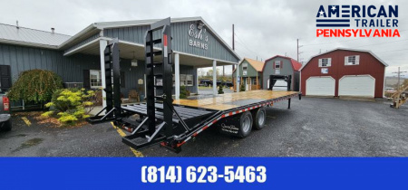New 2024 American Pro Grade Gooseneck Trailer 30' - 25K GVWR - Pop-up Dovetail