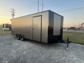New NEW - 2026 ROCK SOLID CARGO 8.5x20 Tandem Axle Polycore w/ Blackout package & Spoiler Cargo / Enclosed Trailer