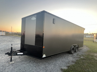 New NEW - 2026 ROCK SOLID CARGO 8.5x20 Tandem Axle Polycore w/ Blackout package & Spoiler Cargo / Enclosed Trailer
