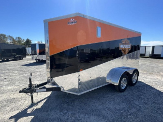 New 2026 Rock Solid Cargo 6x12 TA Tri-Color Harley Davidson Edition Motorcycle Trailer