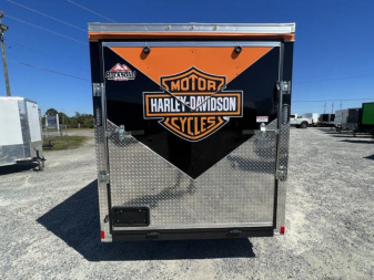 New 2026 Rock Solid Cargo 6x12 TA Tri-Color Harley Davidson Edition Motorcycle Trailer