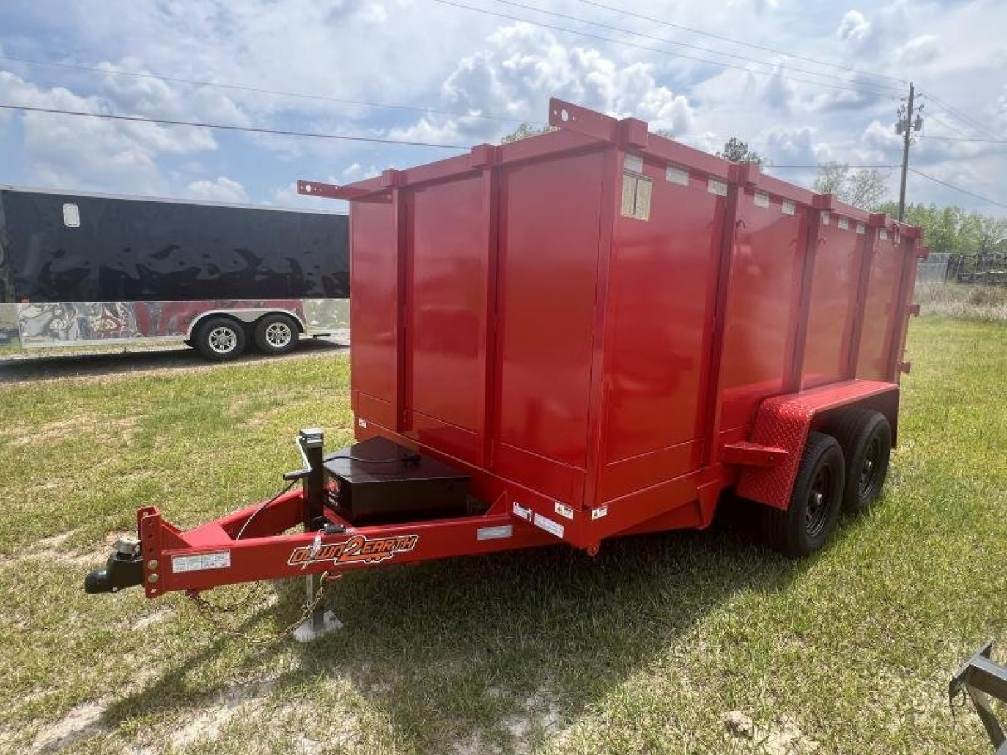 New Down 2 Earth (D2E) Trailers 6x12TA Down 2 Earth Dump Trailer 10K GVWR - (RED) Dump Trailer