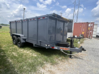 New NEW Down 2 Earth (D2E) 7x16TA HD Dump Trailer - 14K GVWR - (Slate Gray)