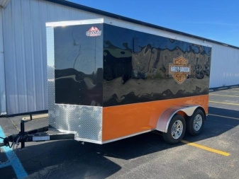 New 2026 Rock Solid Cargo 6X12 TA Harley Davidson Edition Motorcycle Trailer