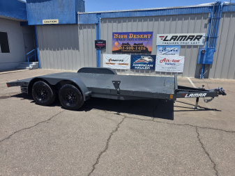 New 2025 LAMAR TRAILERS CE 7x16' Steel Deck 7k GVWR Open Car Hauler Trailer Car Hauler