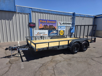 New 2025 Lamar Trailers UC- 7x16- Tandem Axle- Channel Frame Utility- Rear Ramp Gate