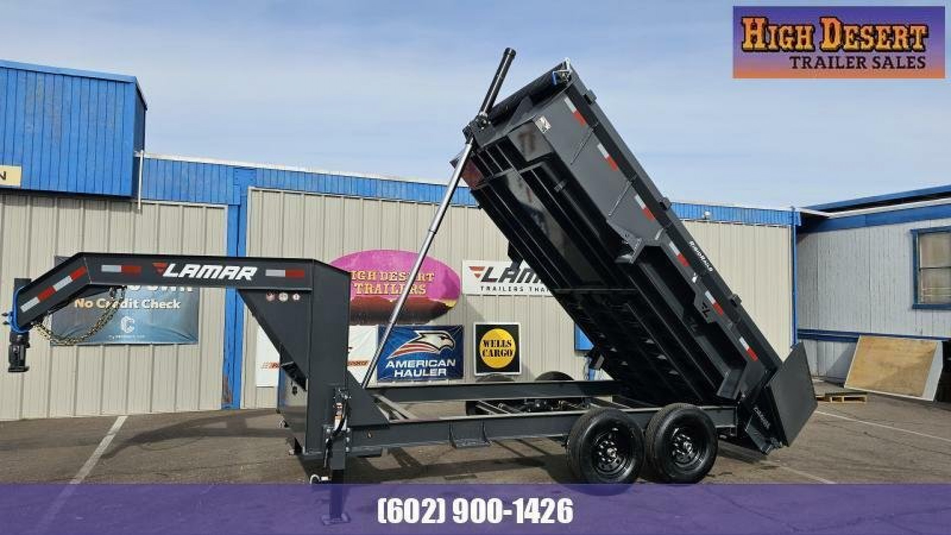 New 2025 LAMAR TRAILERS DT- 7x14 Telescopic Dump -Gooseneck- 14k GVWR- 24" walls Dump Trailer
