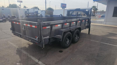 New 2025 LAMAR TRAILERS DT- 7x14 Telescopic Dump -Gooseneck- 14k GVWR- 24" walls Dump Trailer