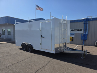 New 2025 CellTech 8.5x16 Enclosed Trailer- 10K GVWR- Work Bench/Ladder Racks/Ladder./Extended Tongue