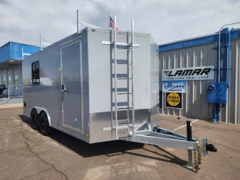 New 2025 CellTech 8.5x16 Enclosed Trailer- 10K GVWR- CABINETS/Ladder Racks/Ladder./Window/Extended Tongue