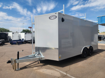 New 2025 CellTech 8.5x16 Enclosed Trailer- 10K GVWR- CABINETS/Ladder Racks/Ladder./Window/Extended Tongue