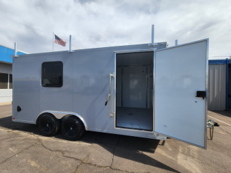 New 2025 CellTech 8.5x16 Enclosed Trailer- 10K GVWR- CABINETS/Ladder Racks/Ladder./Window/Extended Tongue