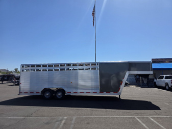 New 2025 Frontier Trailers Stock / Stock Combo Trailer-8x24- 2 stall- 14K GVWR