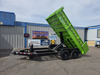 New 2025 BWISE DLP- 7x14 - 15.4k GVWR Dump Trailer- Hydraulic Jack