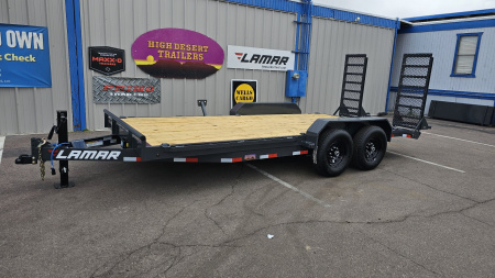 New 2025 Lamar 7'x18' H6 Equipment hauler for sale-Free Spare -14,000# GVWR- Wood deck- 6" channel Frame--Stand up ramps- ***cash discounts***