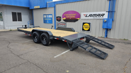 New 2025 Lamar 7'x18' H6 Equipment hauler for sale-Free Spare -14,000# GVWR- Wood deck- 6" channel Frame--Stand up ramps- ***cash discounts***