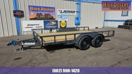 New 2025 Lamar Trailers UC- 7x16- Tandem Axle- Channel Frame Utility- Pull Out Ramps Utility Trailer