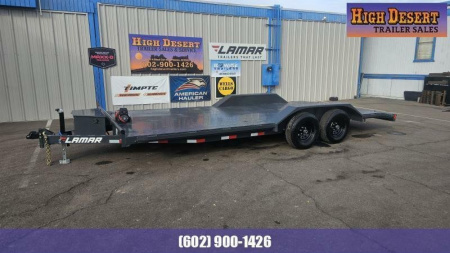 New 2025 Lamar Trailers 7x20' Car / Open Car Trailer for sale-Steel deck-Drive Over Fenders-9.5K Winch-Free Spare - **cash discounts available** see below