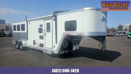 Used 2021 Merhow 7309 RK-S Living Quarter 3 Horse Trailer - Upgraded Equiflex Flooring