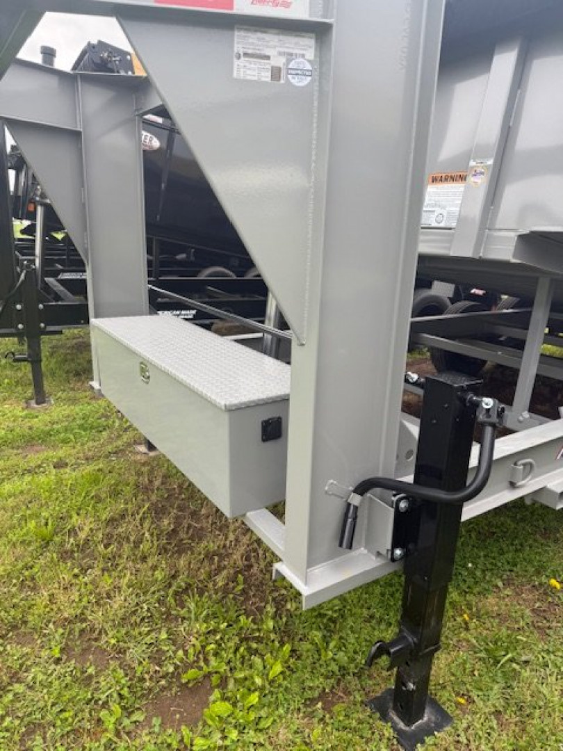 New 83"X16' LIBERTY 16K TELESCOPIC GOOSENECK Dump Trailer w/Tarp & Ramps