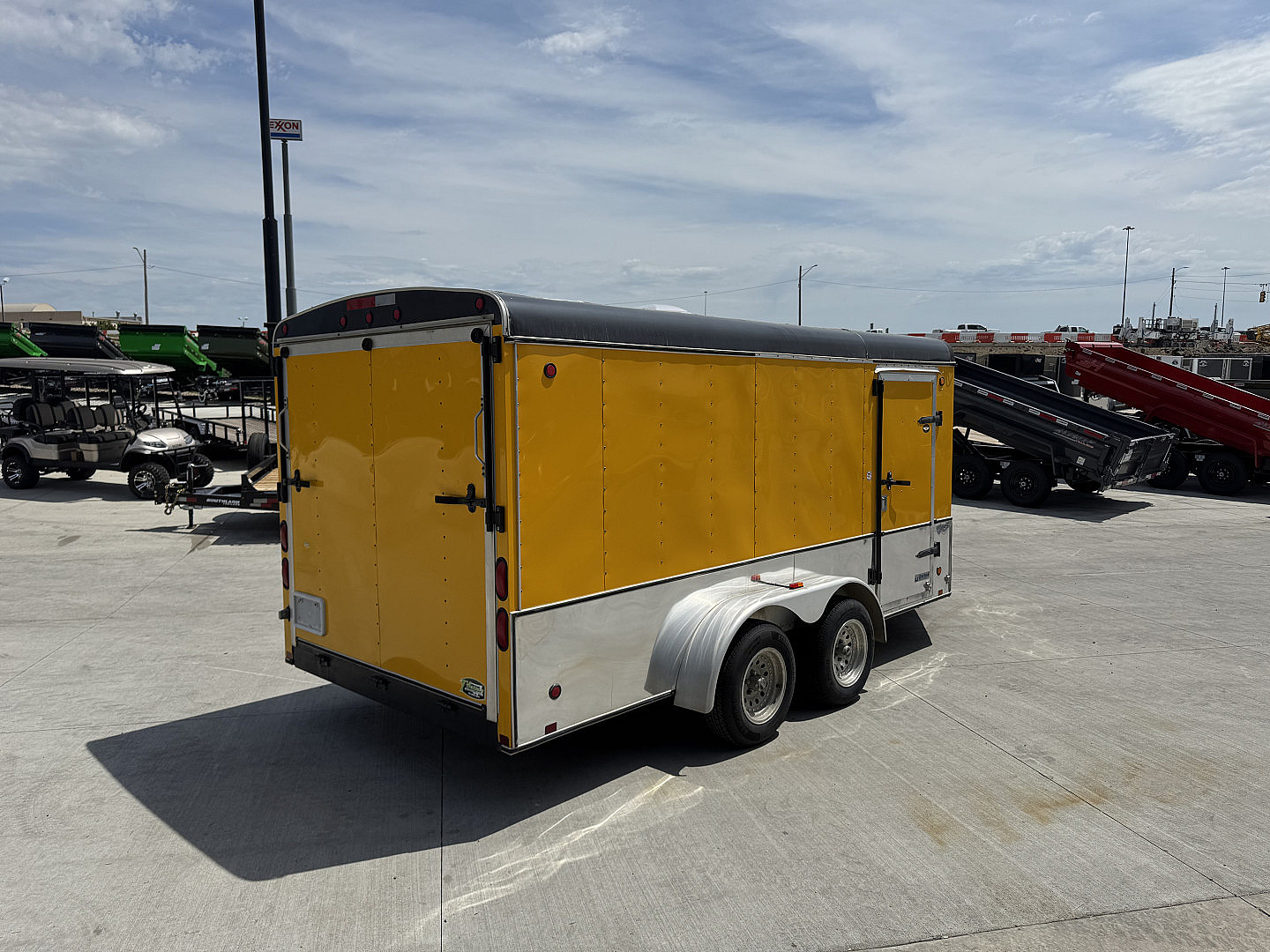 Used 2003 United 7x19 Drive Out Front Enclosed Rear Ramp Snowmobile Cargo Trailer