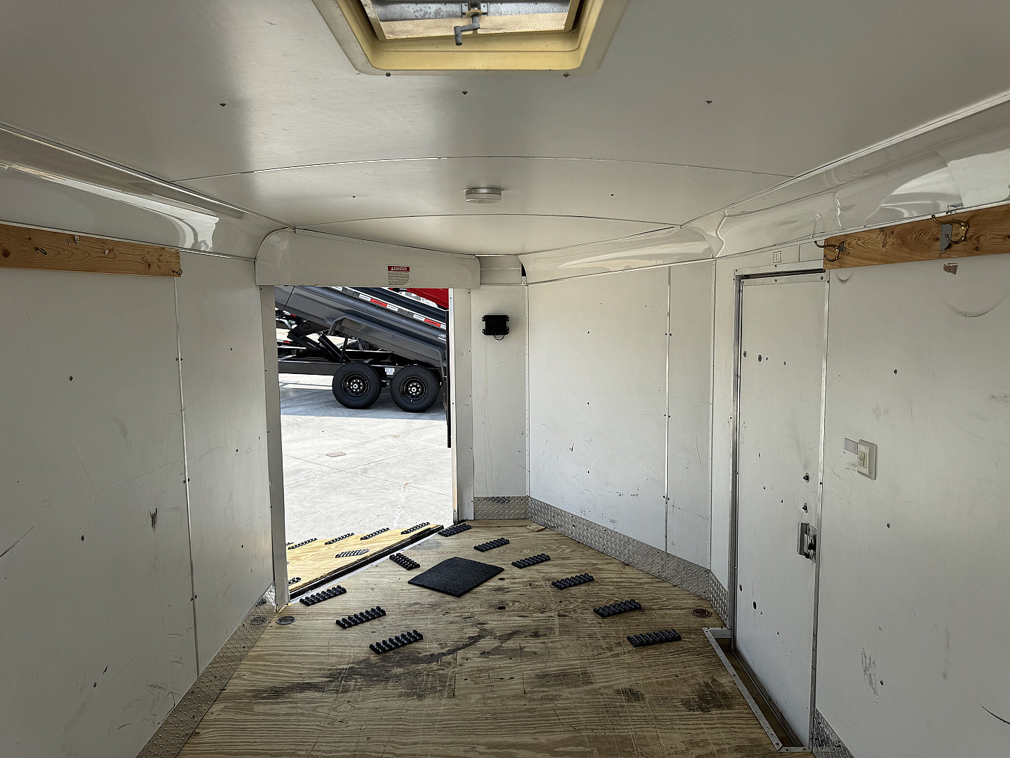 Used 2003 United 7x19 Drive Out Front Enclosed Rear Ramp Snowmobile Cargo Trailer