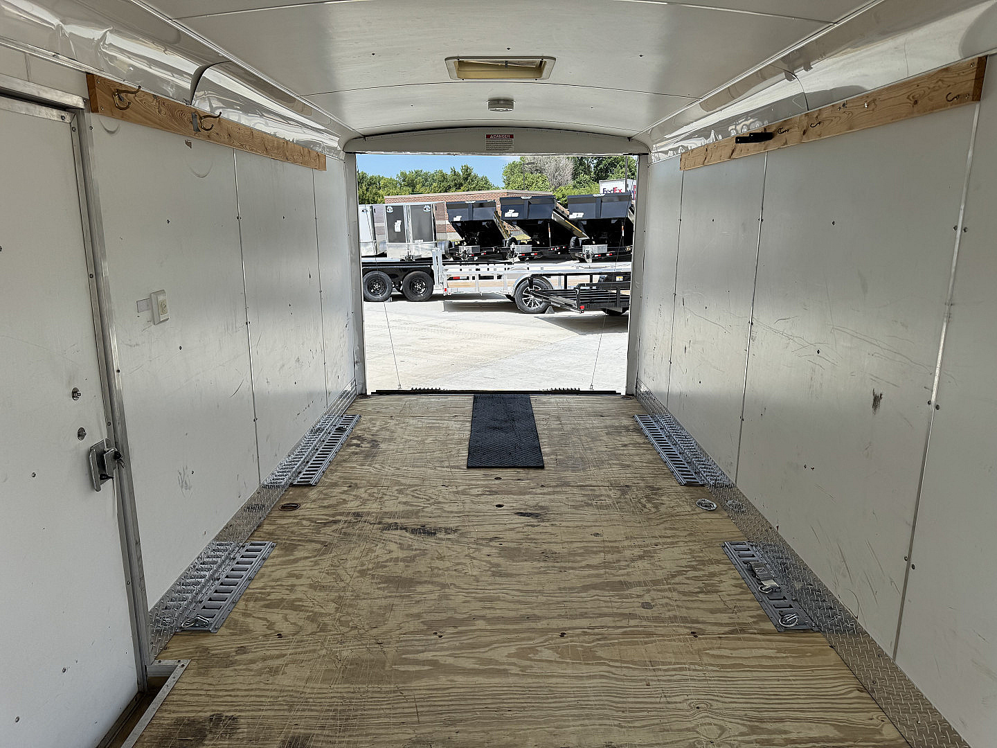 Used 2003 United 7x19 Drive Out Front Enclosed Rear Ramp Snowmobile Cargo Trailer