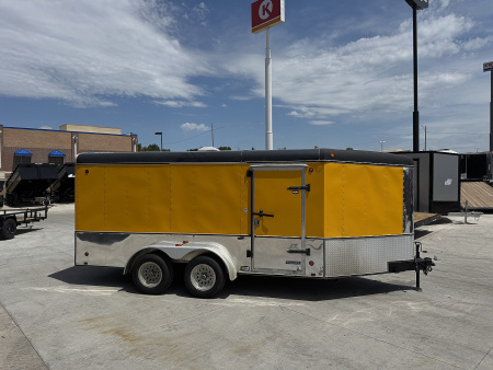 Used 2003 United 7x19 Drive Out Front Enclosed Rear Ramp Snowmobile Cargo Trailer