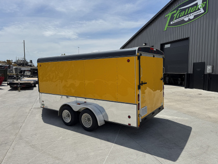 Used 2003 United 7x19 Drive Out Front Enclosed Rear Ramp Snowmobile Cargo Trailer