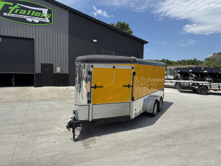 Used 2003 United 7x19 Drive Out Front Enclosed Rear Ramp Snowmobile Cargo Trailer