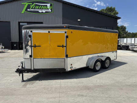 Used 2003 United 7x19 Drive Out Front Enclosed Rear Ramp Snowmobile Cargo Trailer