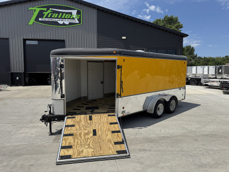 Used 2003 United 7x19 Drive Out Front Enclosed Rear Ramp Snowmobile Cargo Trailer