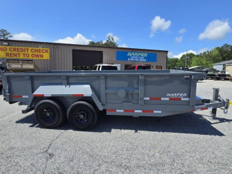 New 2025 TUFFDUMP 14K 7X16 DUMP TRAILER 2' WALLS