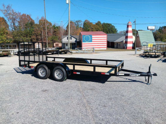 New 2025 7X16 TANDEM AXLE UTILITY TRAILER WITH BRAKES