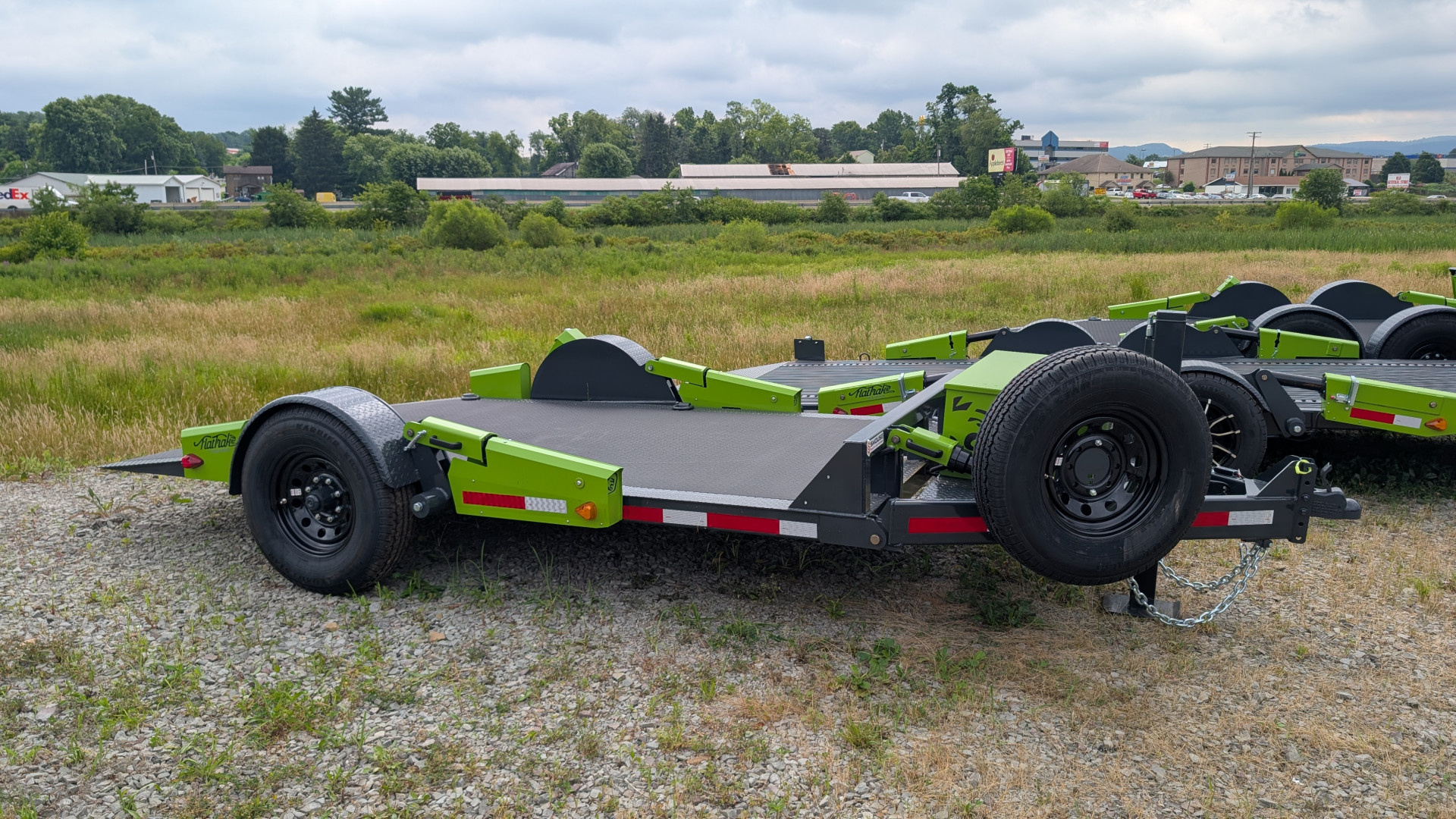 New 2025 "FlatTrak" by Belmont 6x12 Lay Flat Tilt Equipment Hauler (FCH7212) w/ Hydraulic Jack