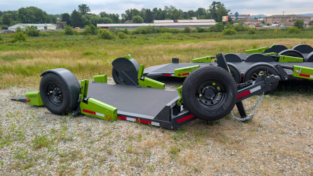 New 2025 "FlatTrak" by Belmont 6x12 Lay Flat Tilt Equipment Hauler (FCH7212) w/ Hydraulic Jack