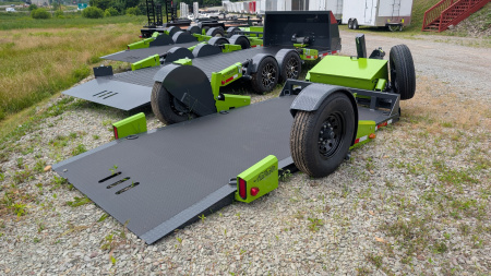 New 2025 "FlatTrak" by Belmont 6x12 Lay Flat Tilt Equipment Hauler (FCH7212) w/ Hydraulic Jack